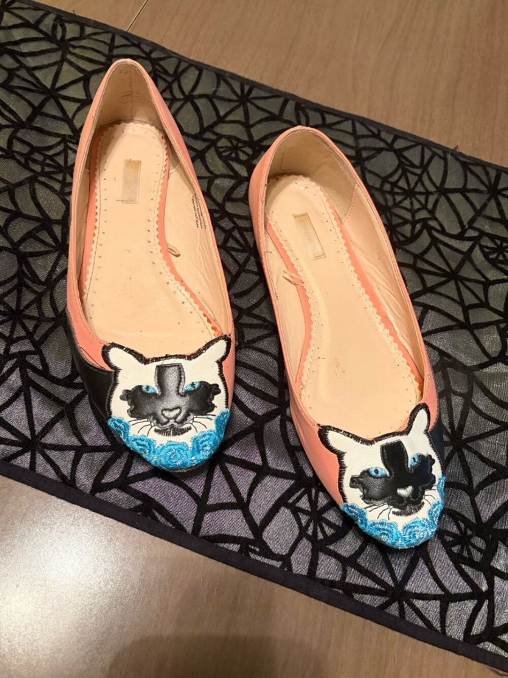 Cooperative Appliqué Kitty Flats Women's Size 8 Cat Ballet Flats 2013